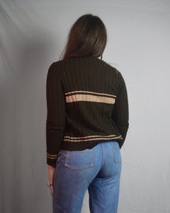 Vintage 1970s/1980s Brown Knit Cardigan