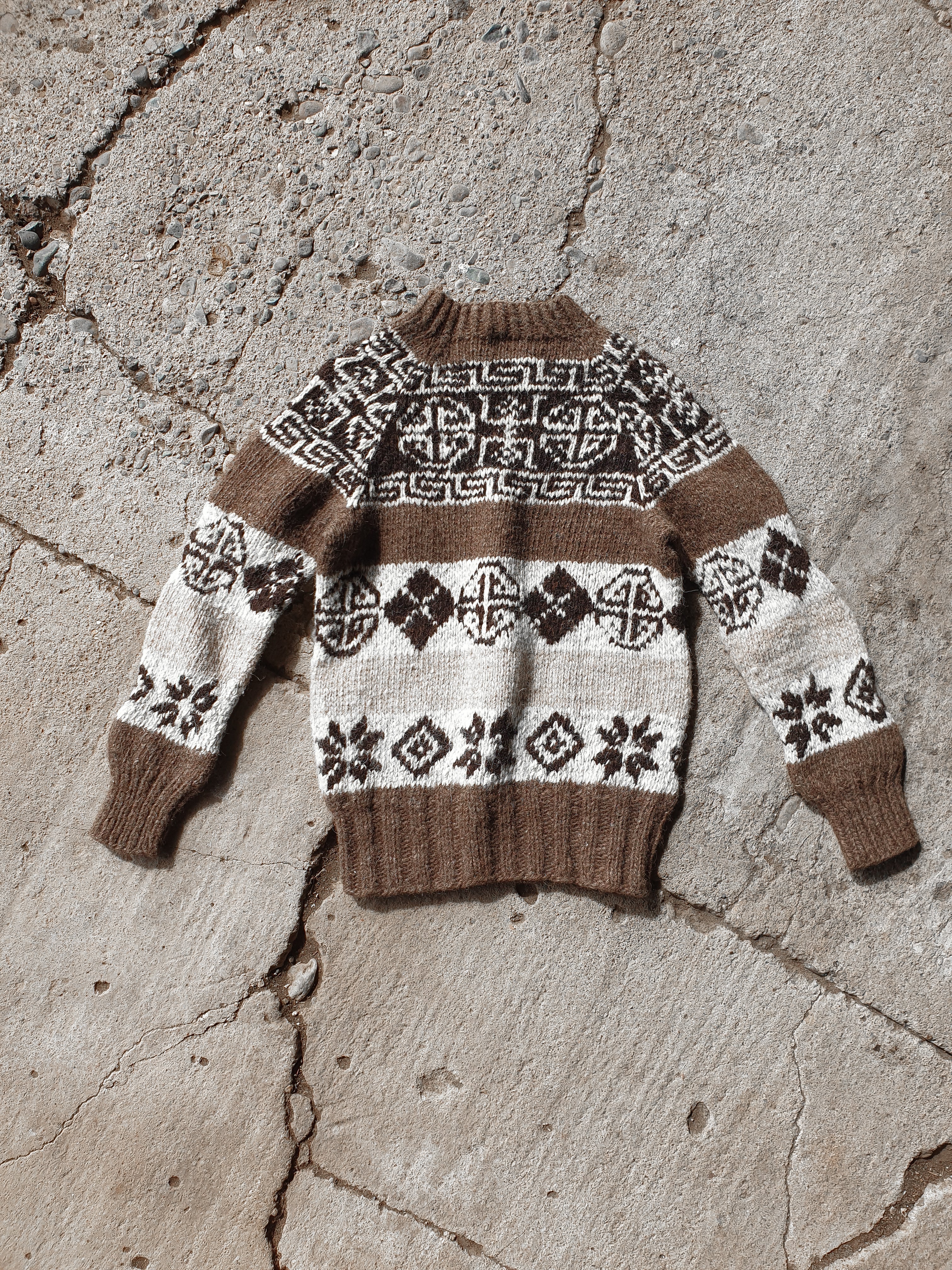 Vintage Cowichan Knitted Wool Sweater