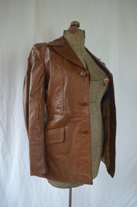 Vintage 70s Leather Brown Jacket