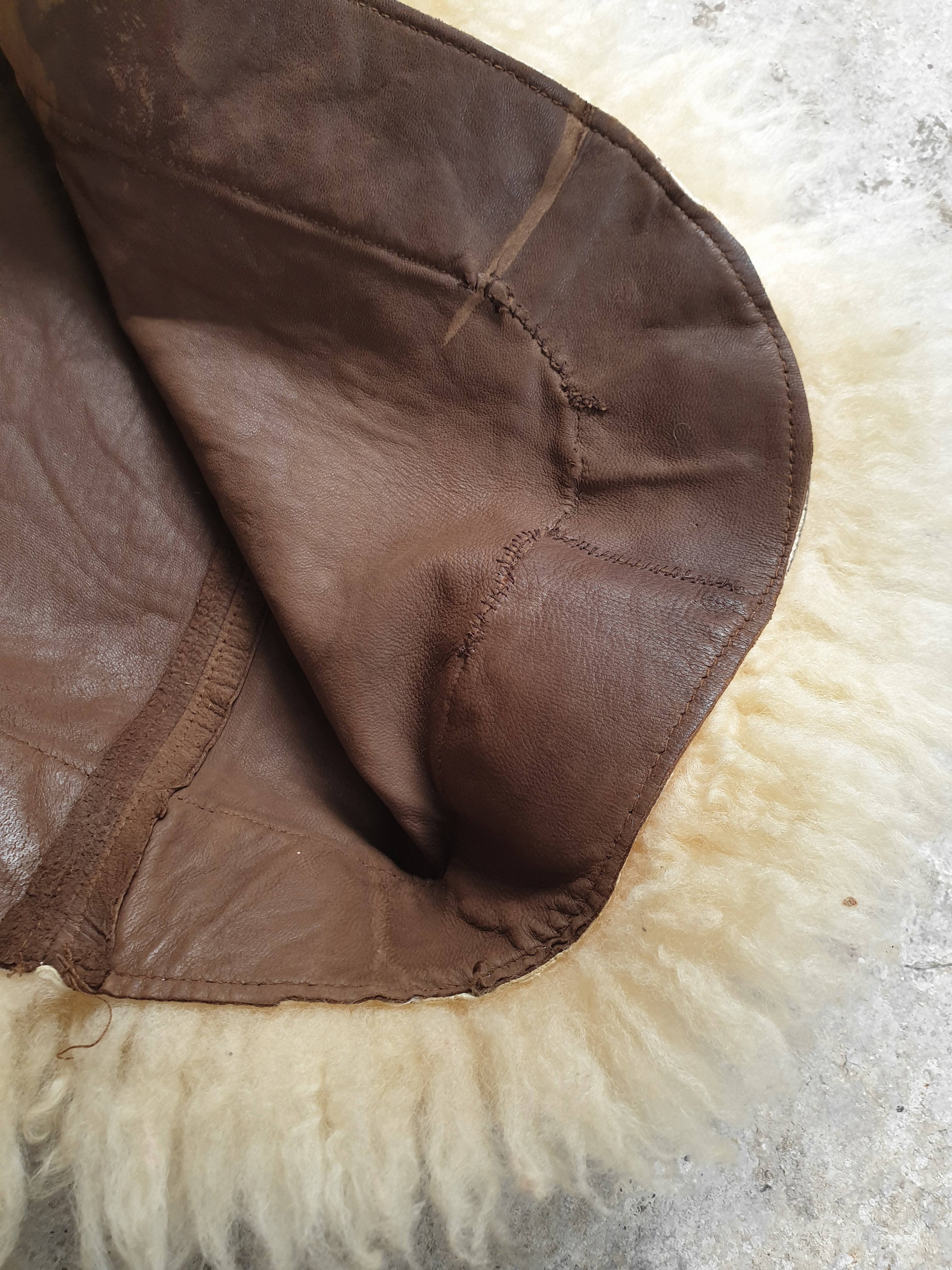 Vintage 1970s Suede & Sheep's Wool Vest