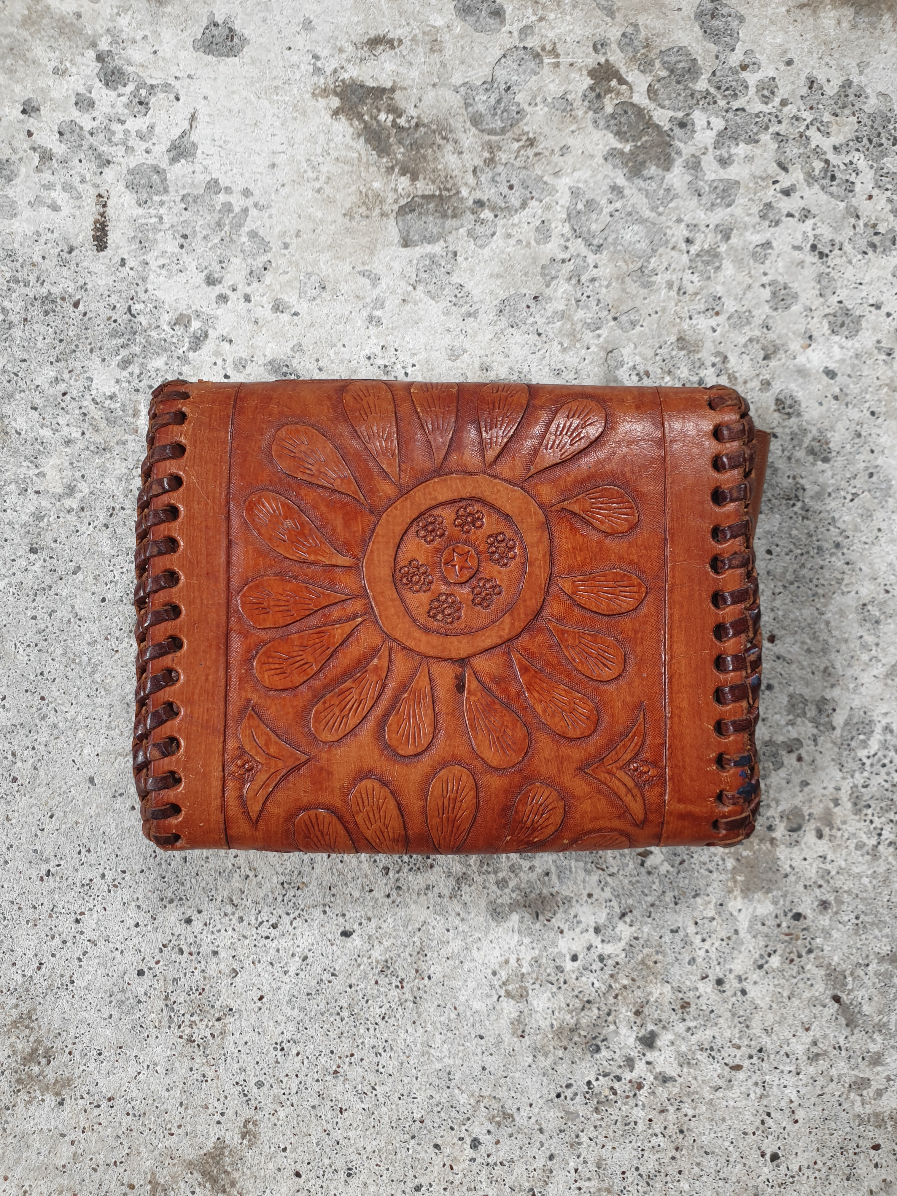 Vintage Tooled Leather 'Pam' Wallet