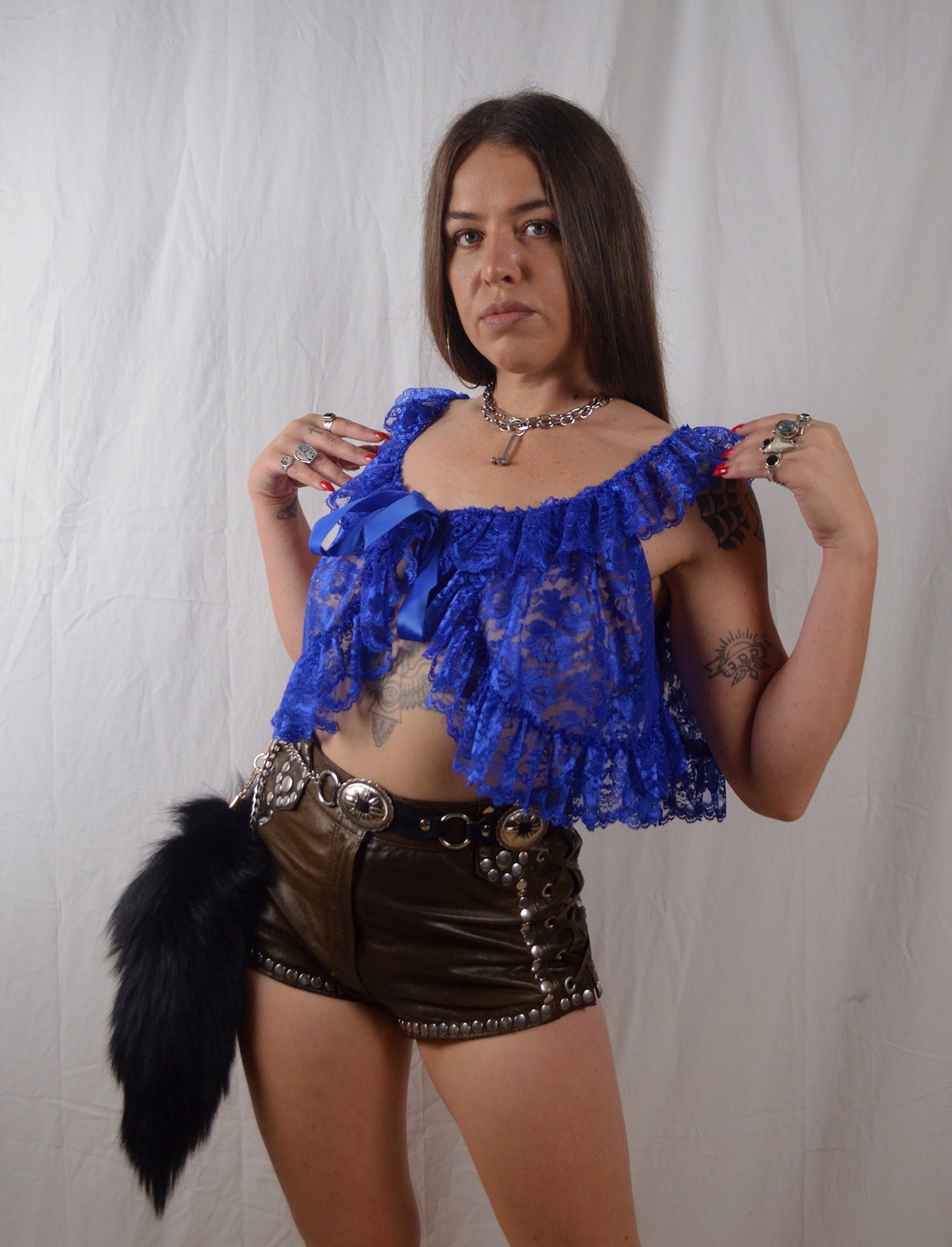 Vintage 1980s 'Shirley of Hollywood' Lace Top