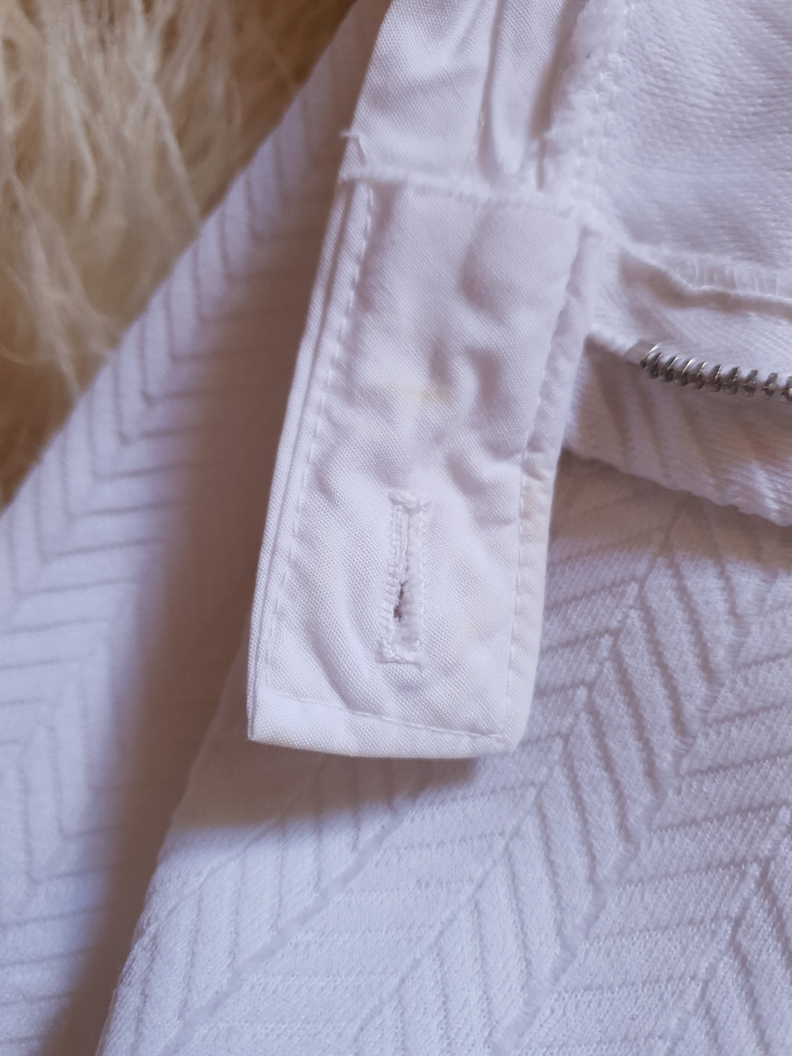 Vintage 1970s/80s White Zig Zag Flares