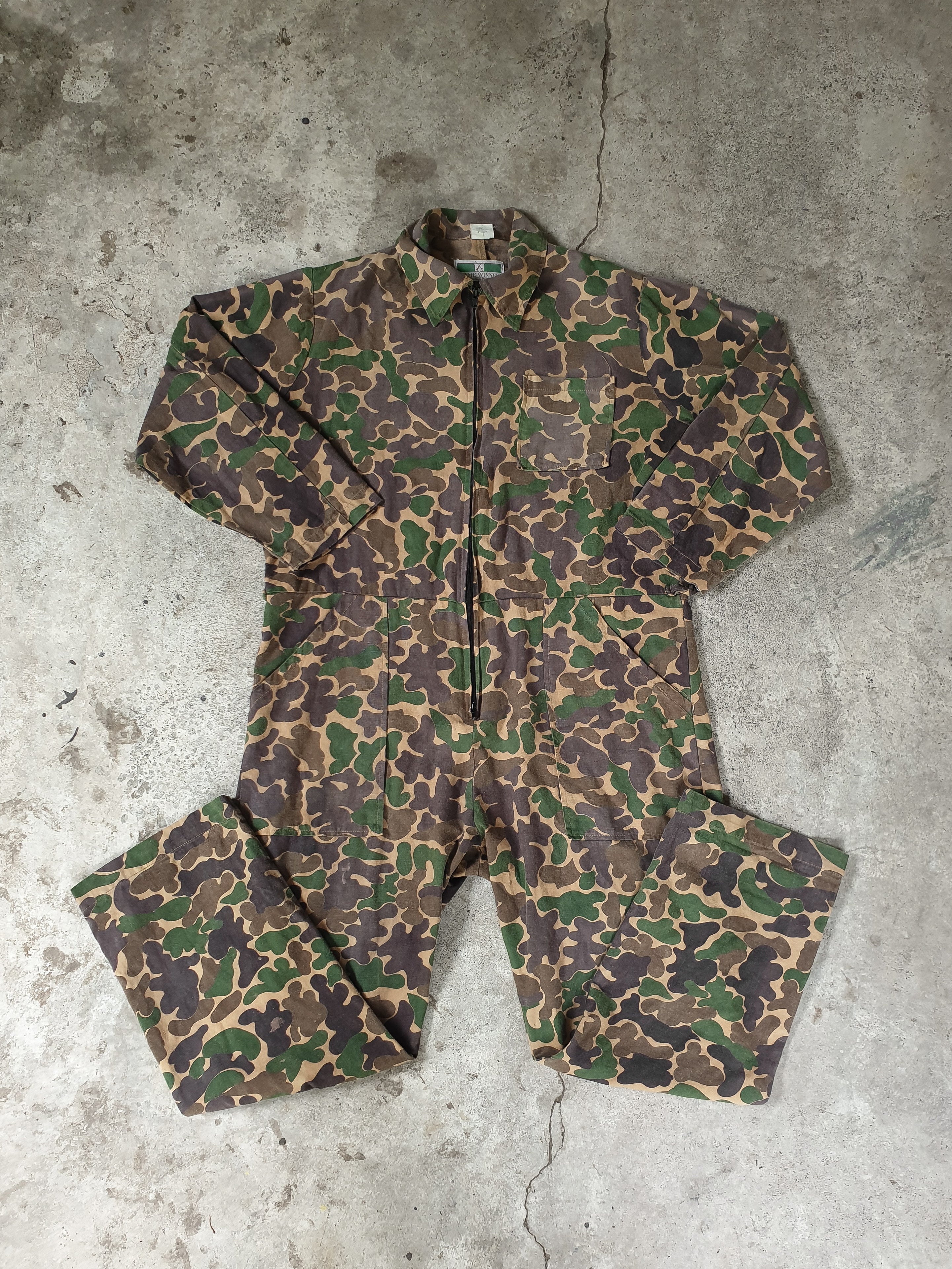 Vintage 1980s Camo Hunting Overalls