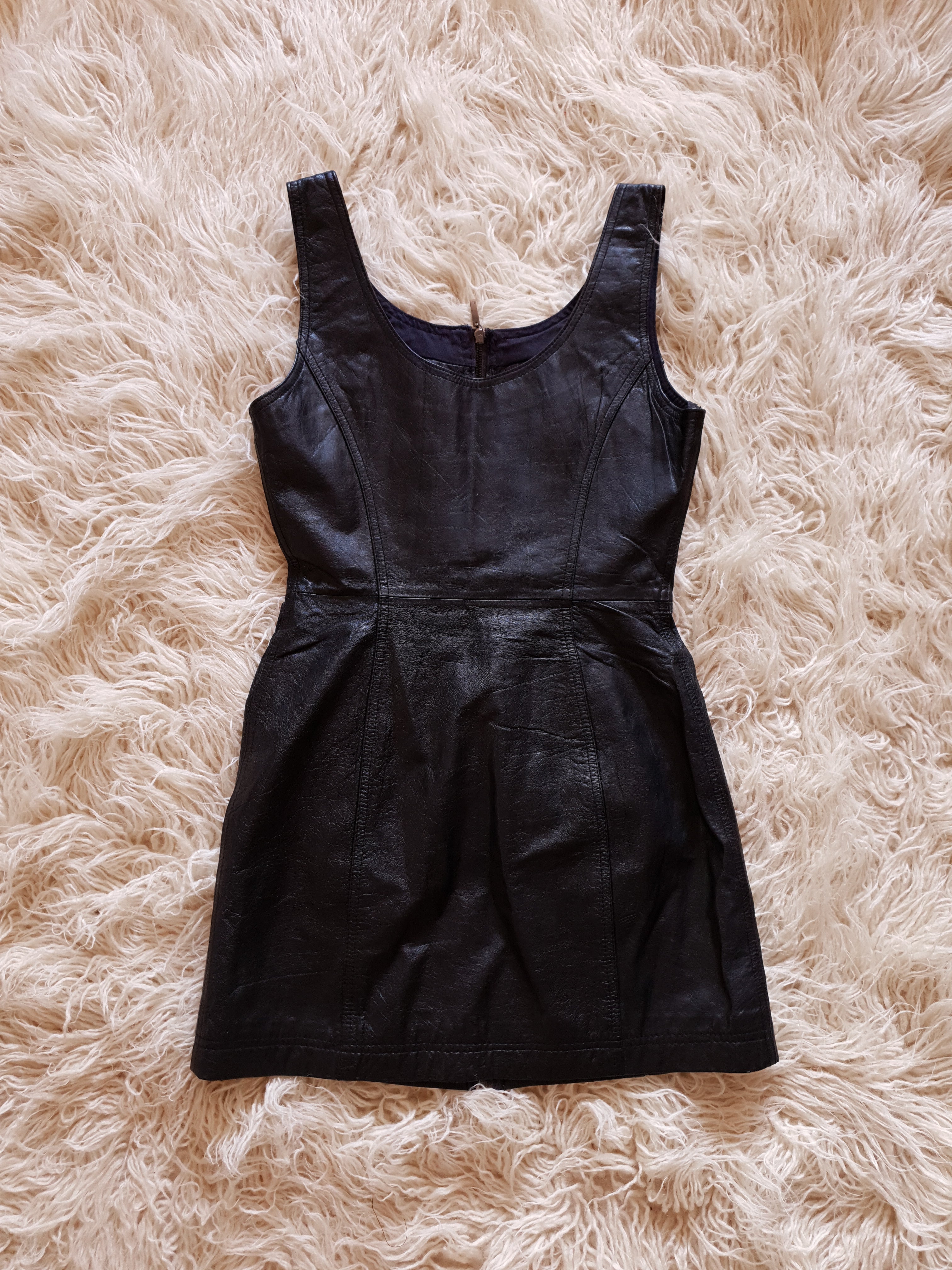 Vintage 1980s Wilsons Leather Ms Maxima Black Mini Dress