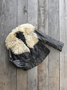 Vintage 1970s Leather & Fur Lady Western Jacket