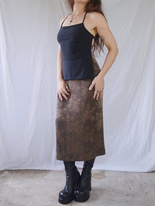 Vintage 90s Gold Rose Skirt