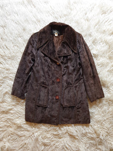 Vintage 1970s Brown Velvet Coat
