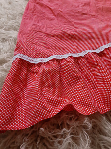 Vintage 1970s Red & White Spotty Midi Dress