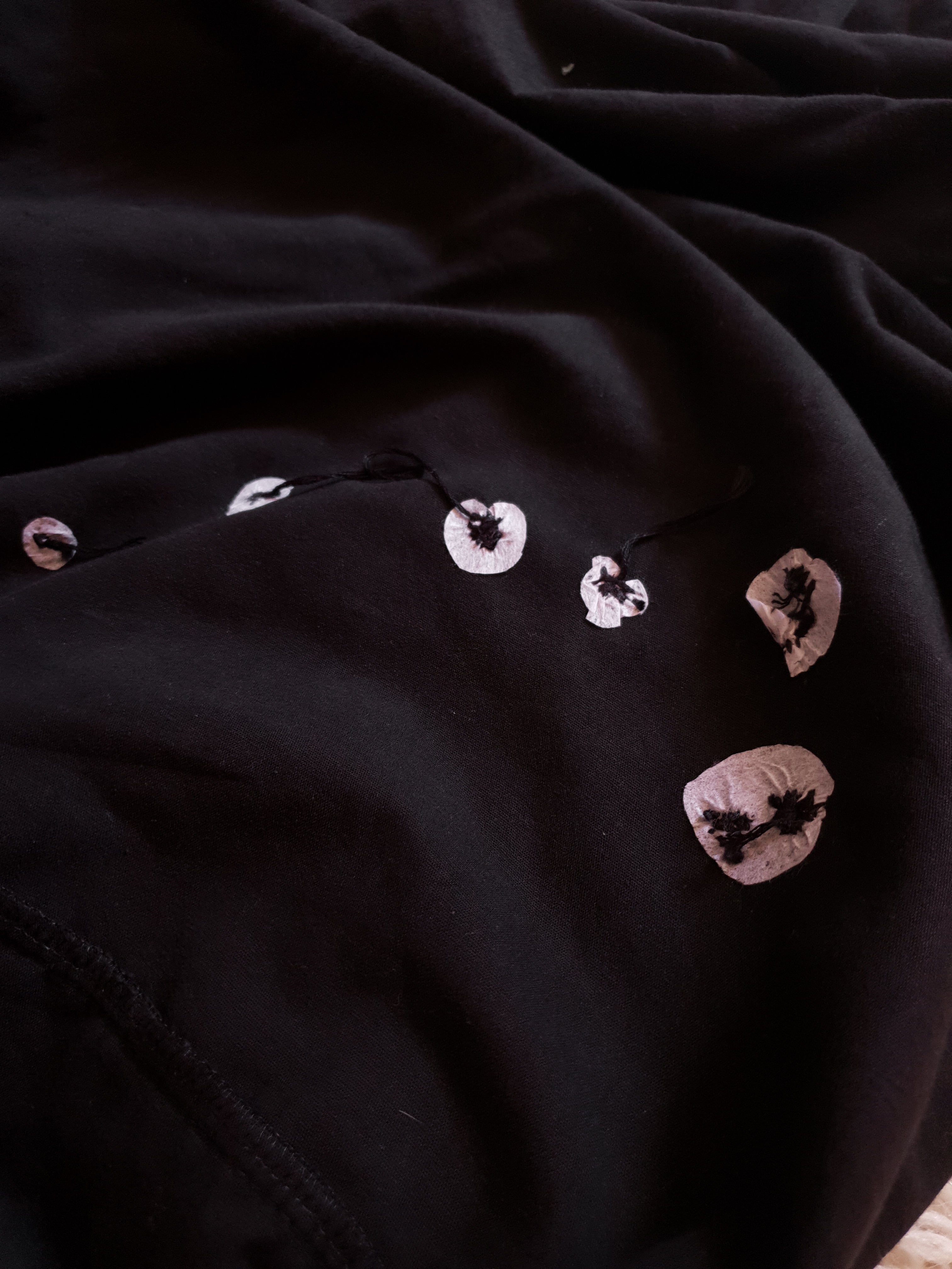 Vintage 1970s Black Cotton Velvet Edwardian Revival Maxi Prairie Dress