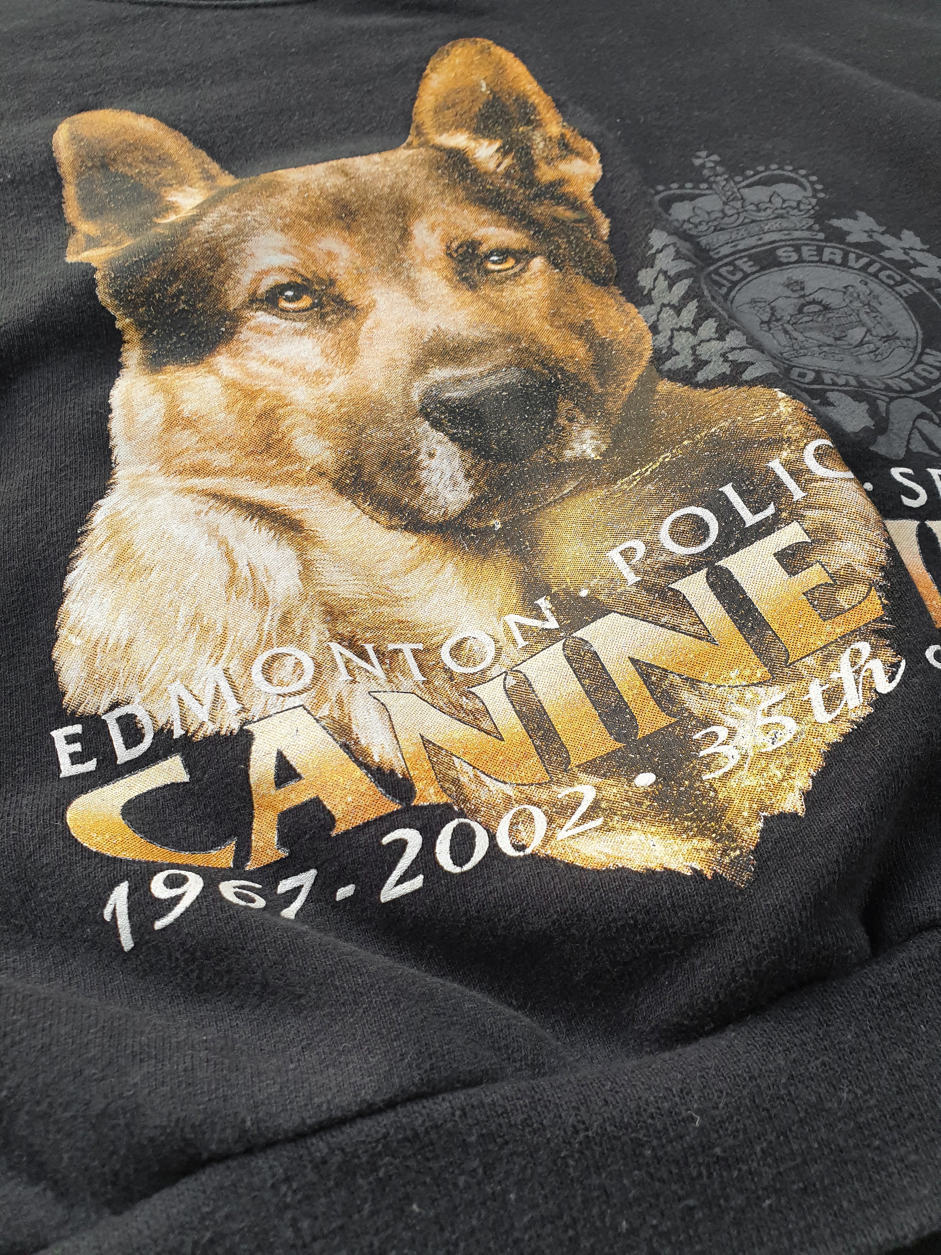 Vintage Cropped Edmonton USA Police Dog Sweater