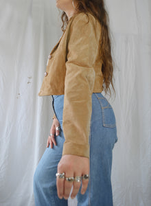 Vintage 1990s Cropped Suede Studded Jacket