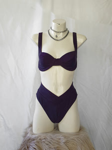 Vintage 1980s/90s Deep Purple Structured Bikini Set