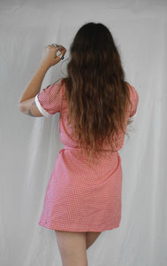 Vintage 1980s/90s Red & White Gingham Mini Dress BNWT