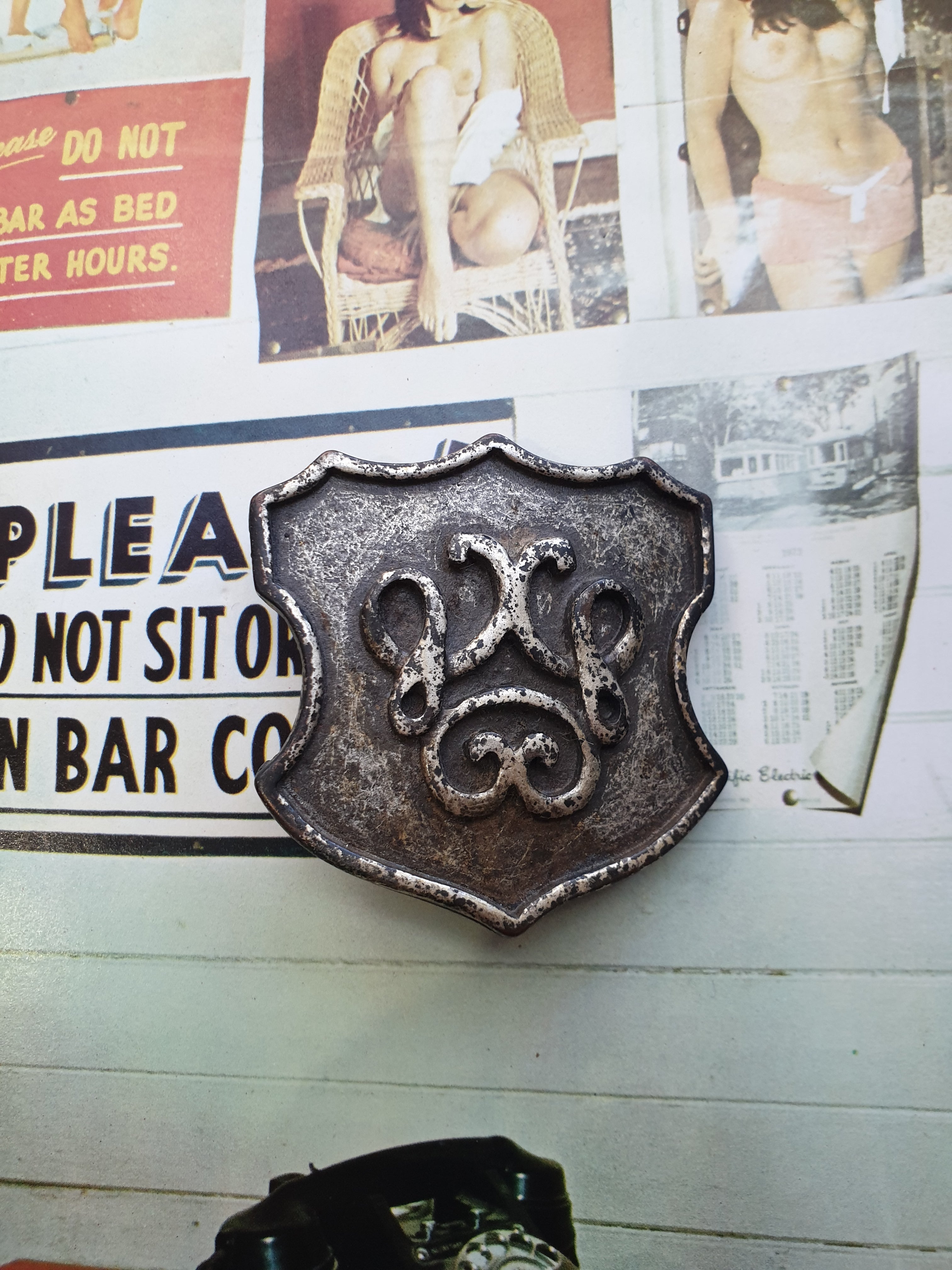 Vintage Italian Shield Belt Buckle