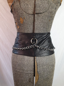 Handmade/Upcycled Leather & Chain Corset Belt