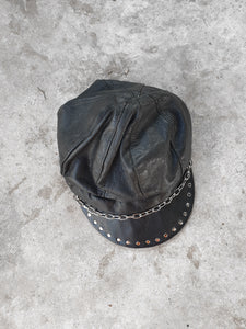 Vintage 80s/90s Studded Leather Chain Cap