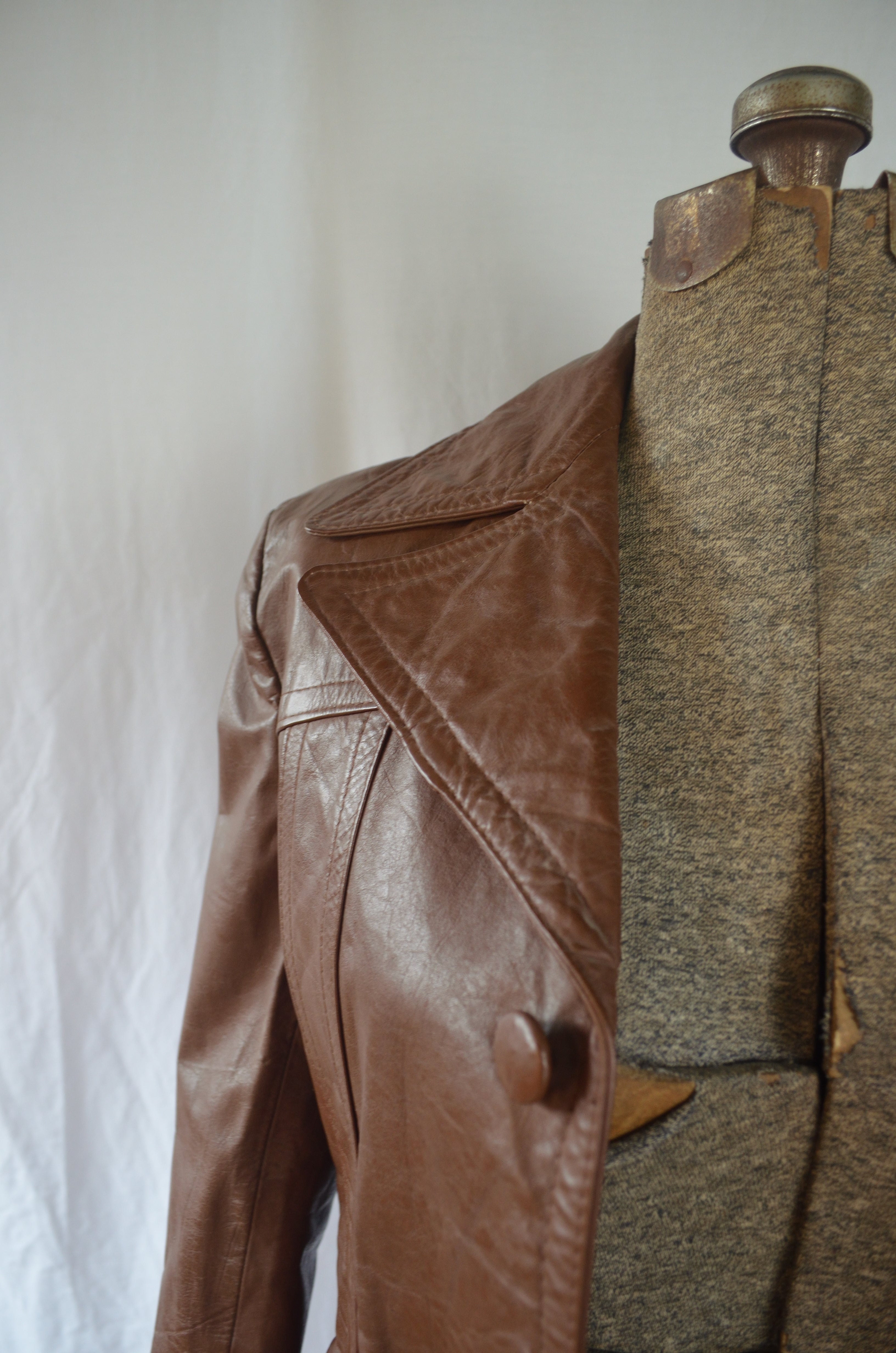 Vintage 70s Leather Brown Jacket