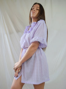 Vintage 70s Pastel Purple Mini Slip Dress