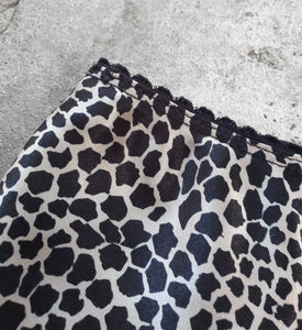 Vintage 1990s Satin Leopard Print Midi Skirt