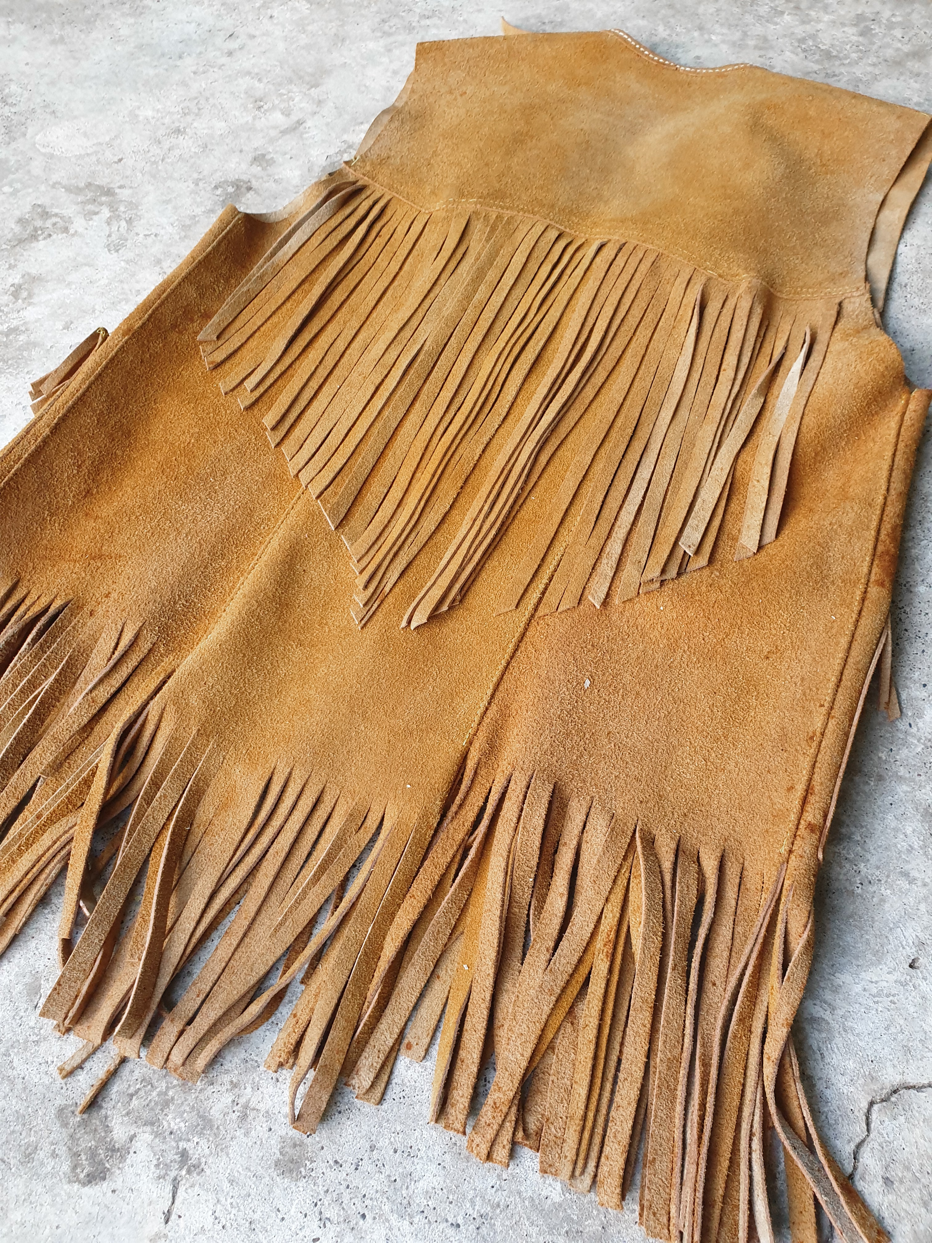 Suede fringe vest