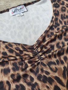 Vintage 90s Slinky 'Wetseal" Leopard Print Top