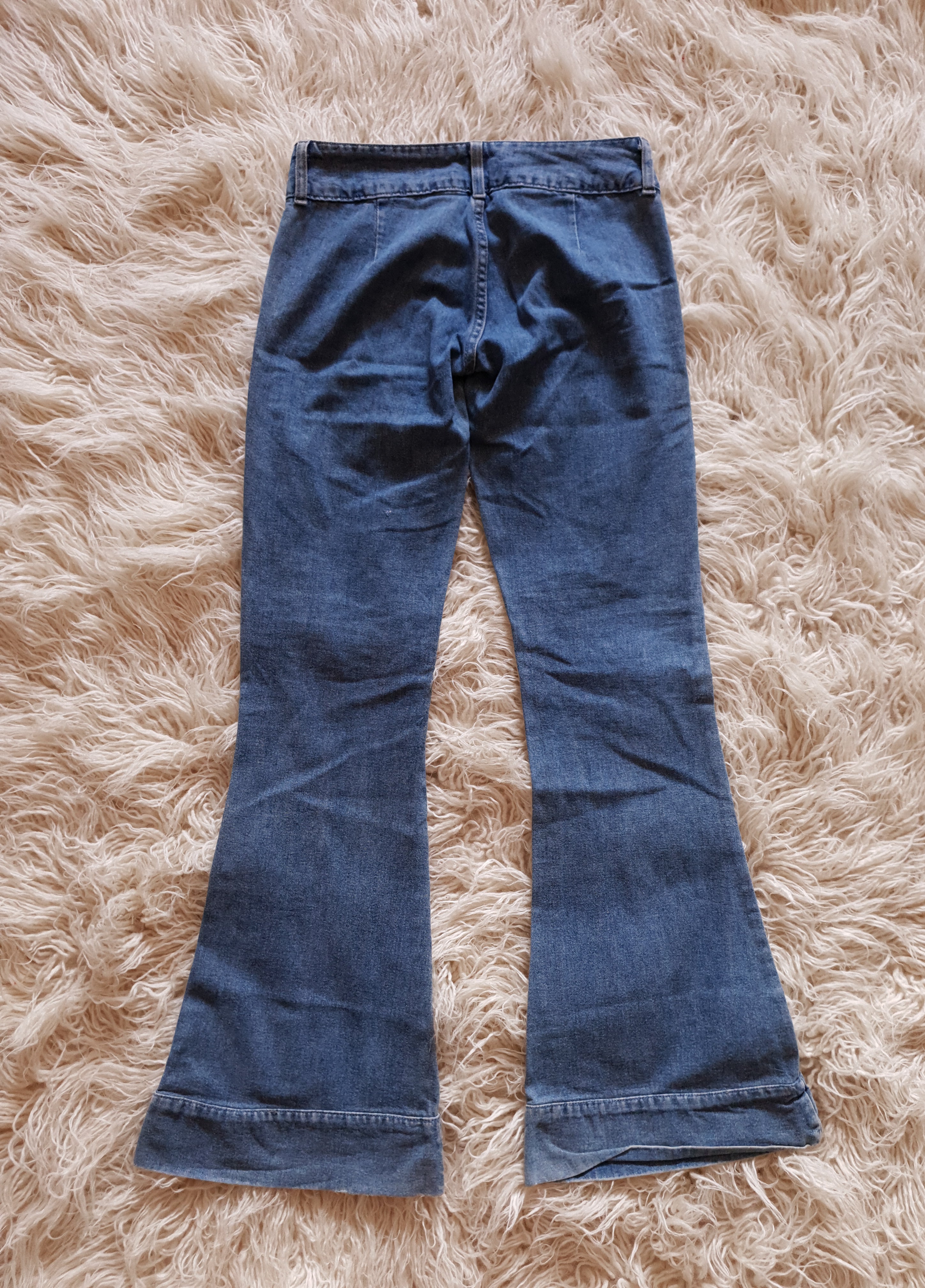 2000s Low Waist Studded Eyelet Denim Flares