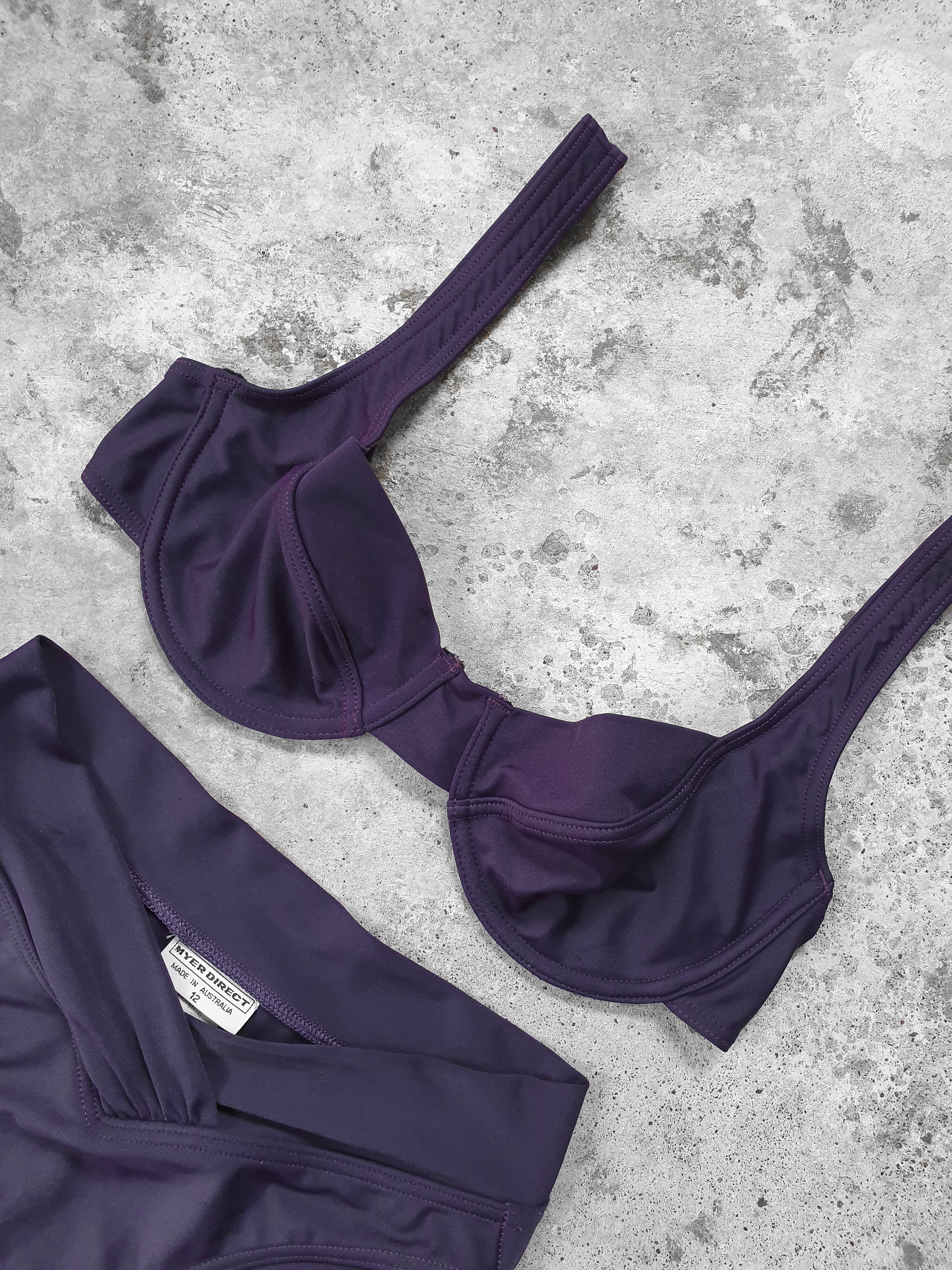 Vintage 1980s/90s Deep Purple Structured Bikini Set