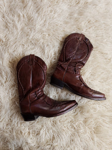 Vintage Dan Post Leather Cowboy Boots