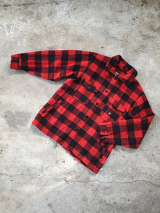 Vintage Red & Black Plaid Hunting Lumber Jacket