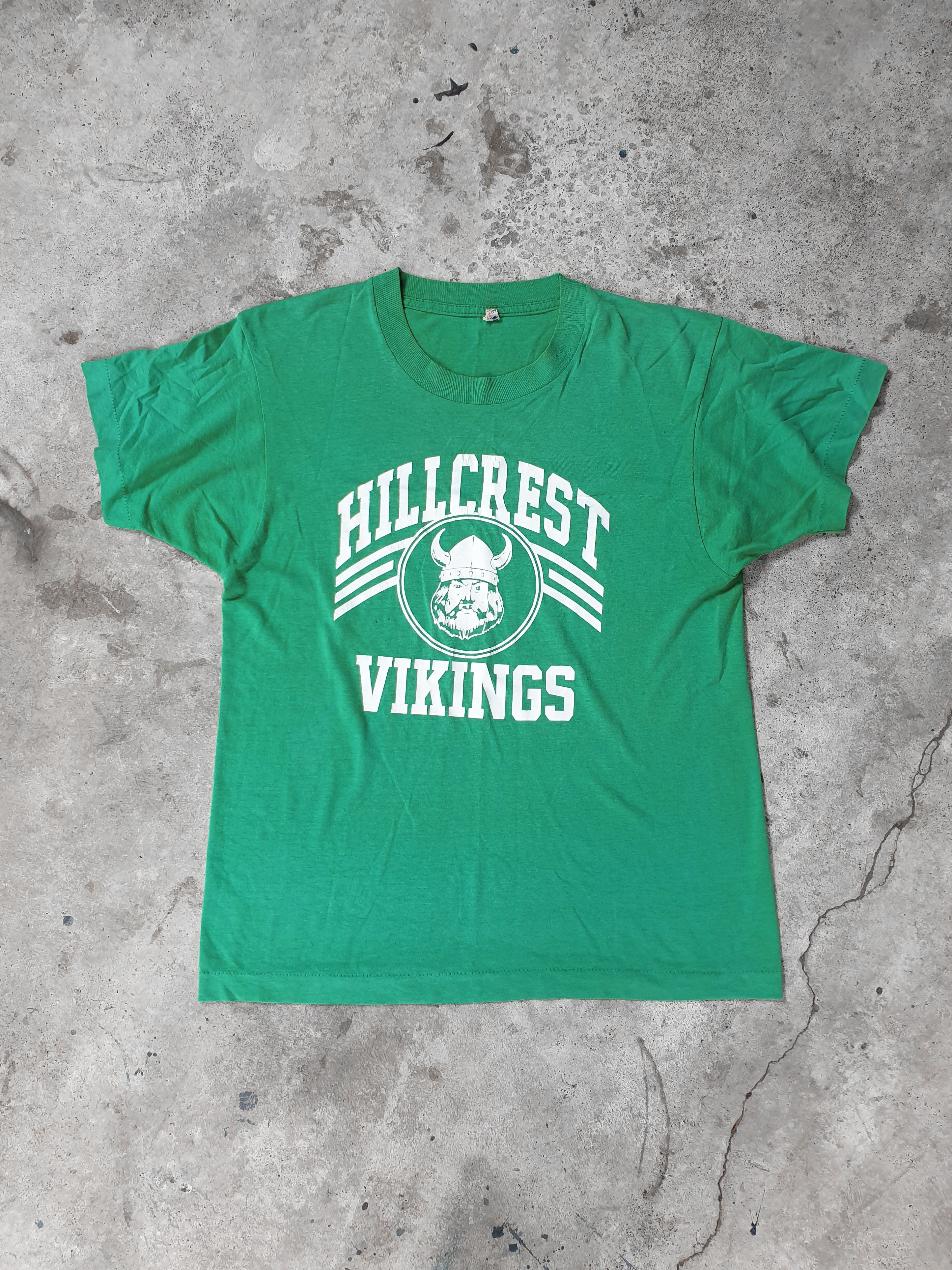 Vintage 1980s 'Hillcrest Vikings' Memphis Tennessee Varsity Football Single stitch Tee