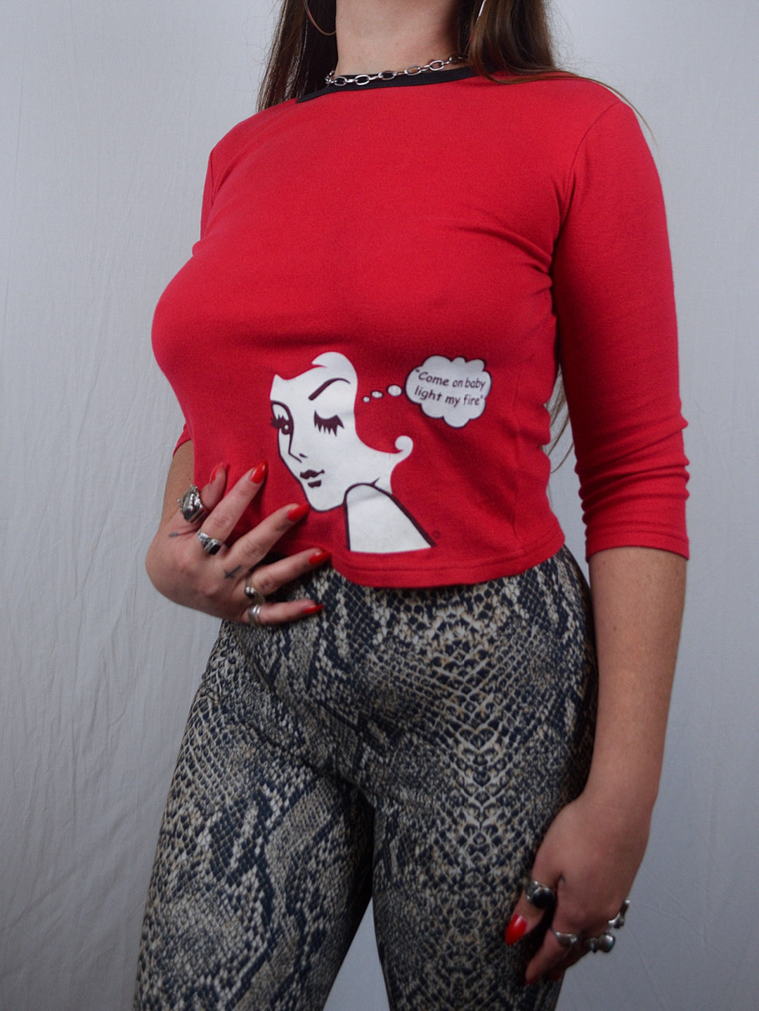 Vintage Redhead Matches Come On Baby Light My Fire Long Sleeve Tshirt