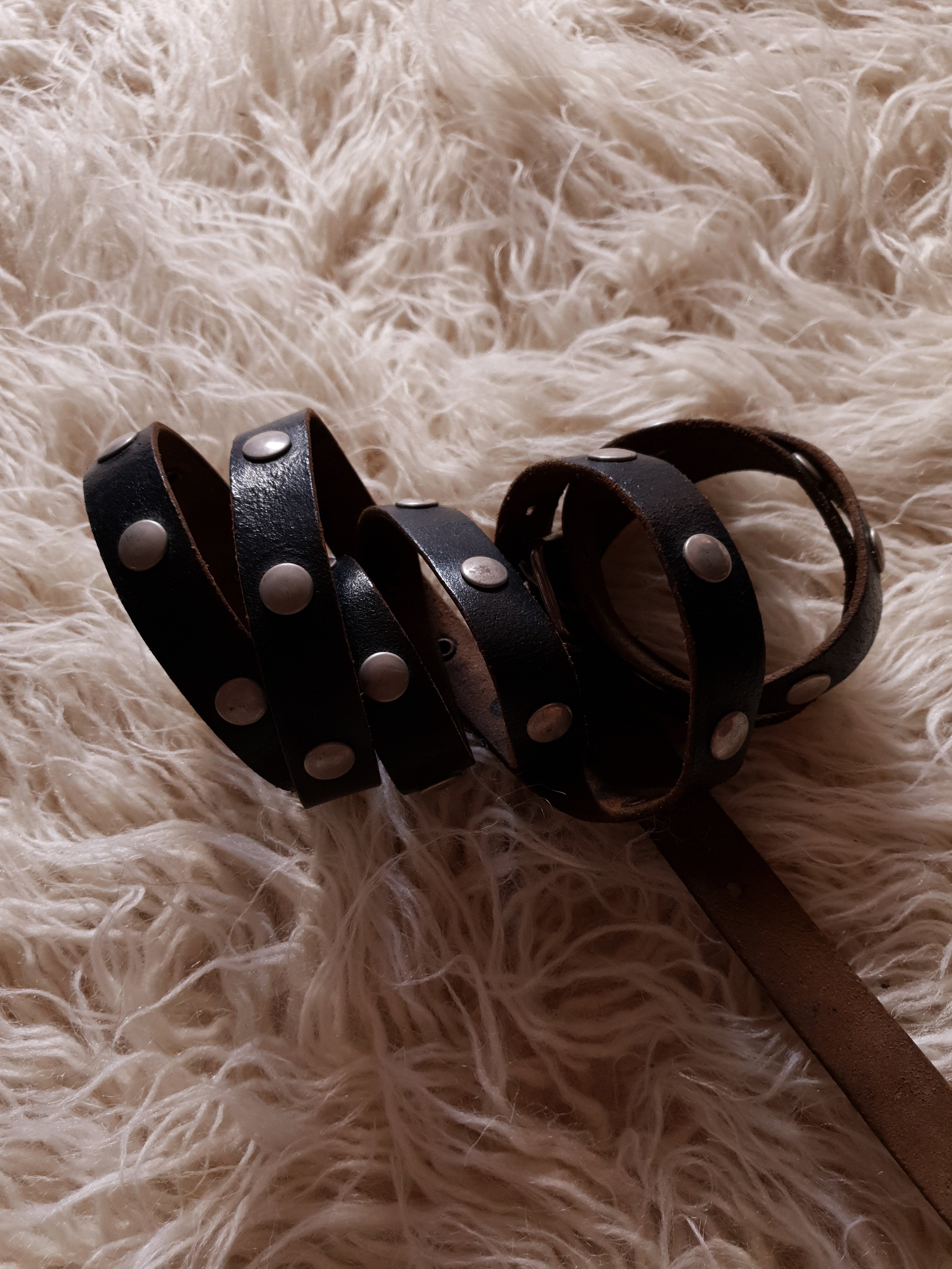 Vintage 1980s Studded Leather Wrap Belt