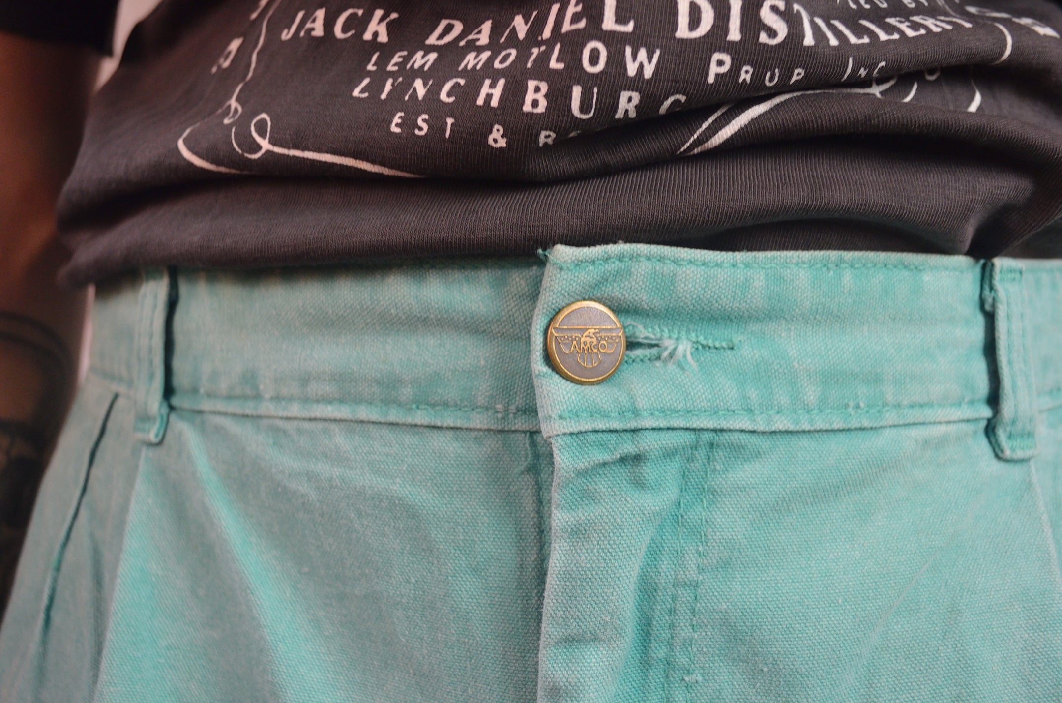 Vintage 80s Turquoise 'Amco' Jeans