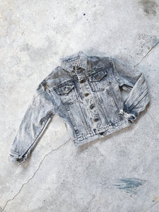 Vintage Kids Grey Acid Wash Denim Jacket