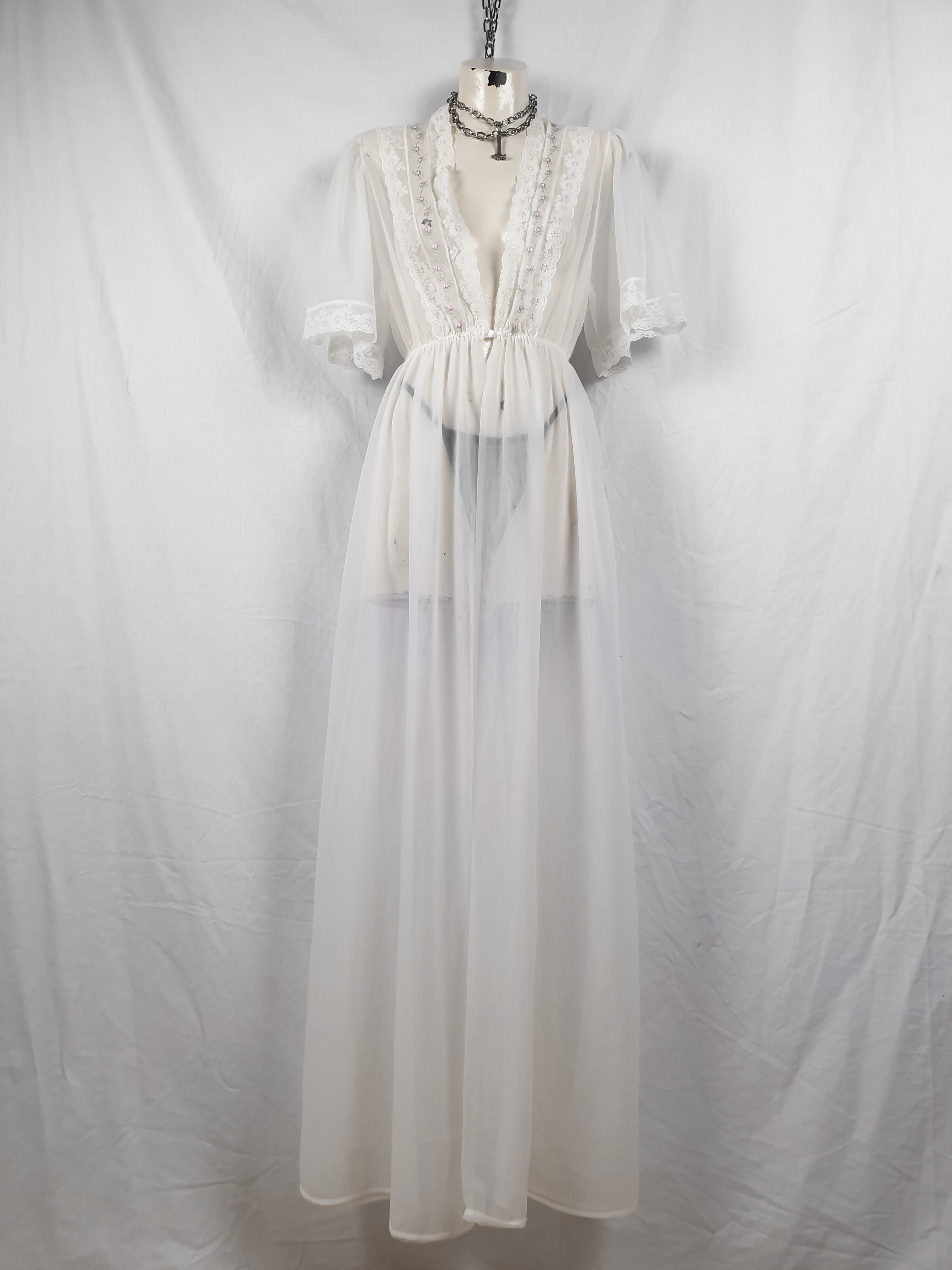 Vintage 1980s Sheer Peignoir