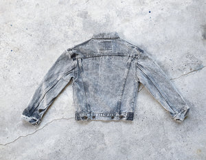 Vintage Kids Grey Acid Wash Denim Jacket