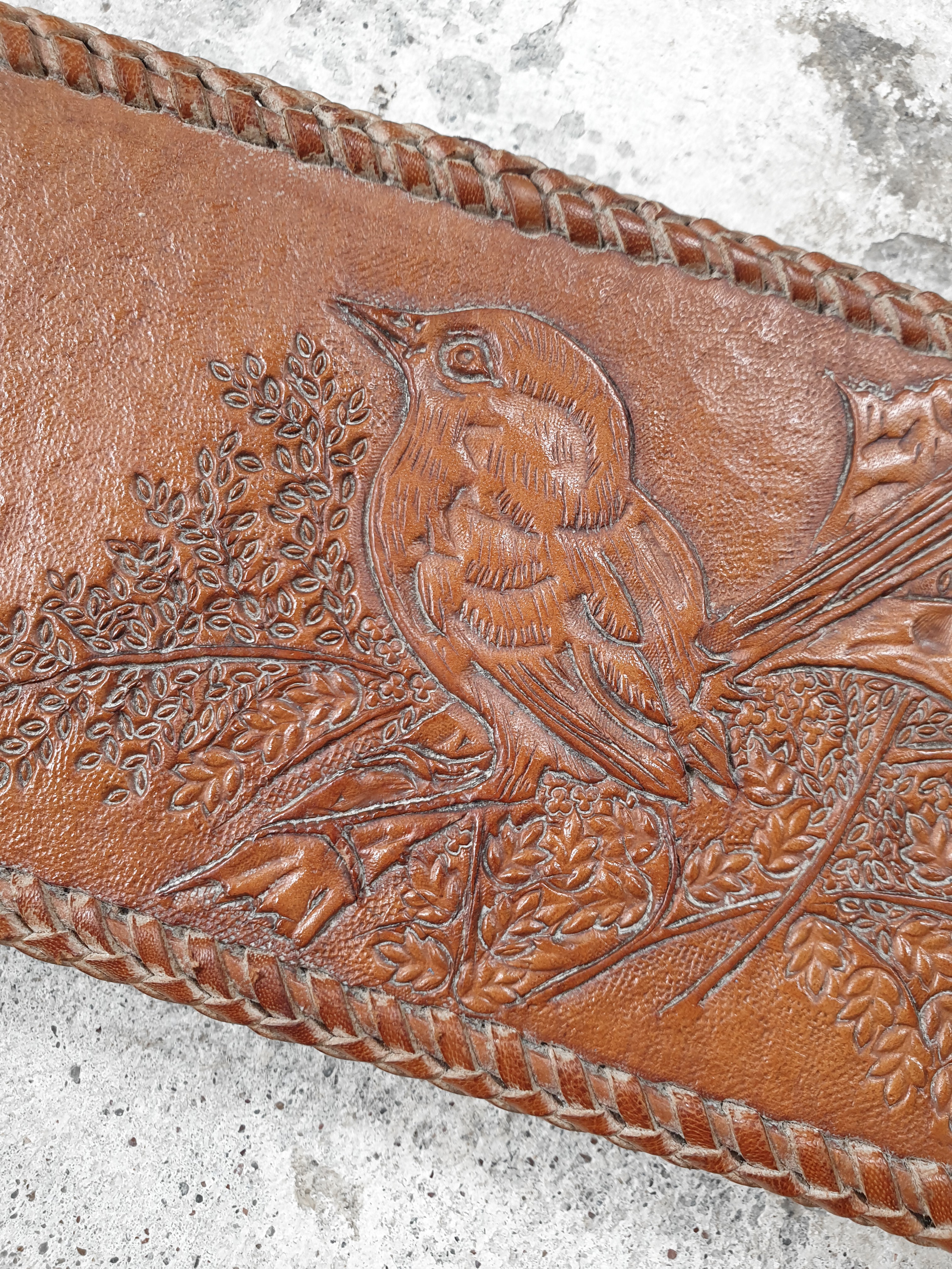 Vintage Tooled Fairy Wren Purse