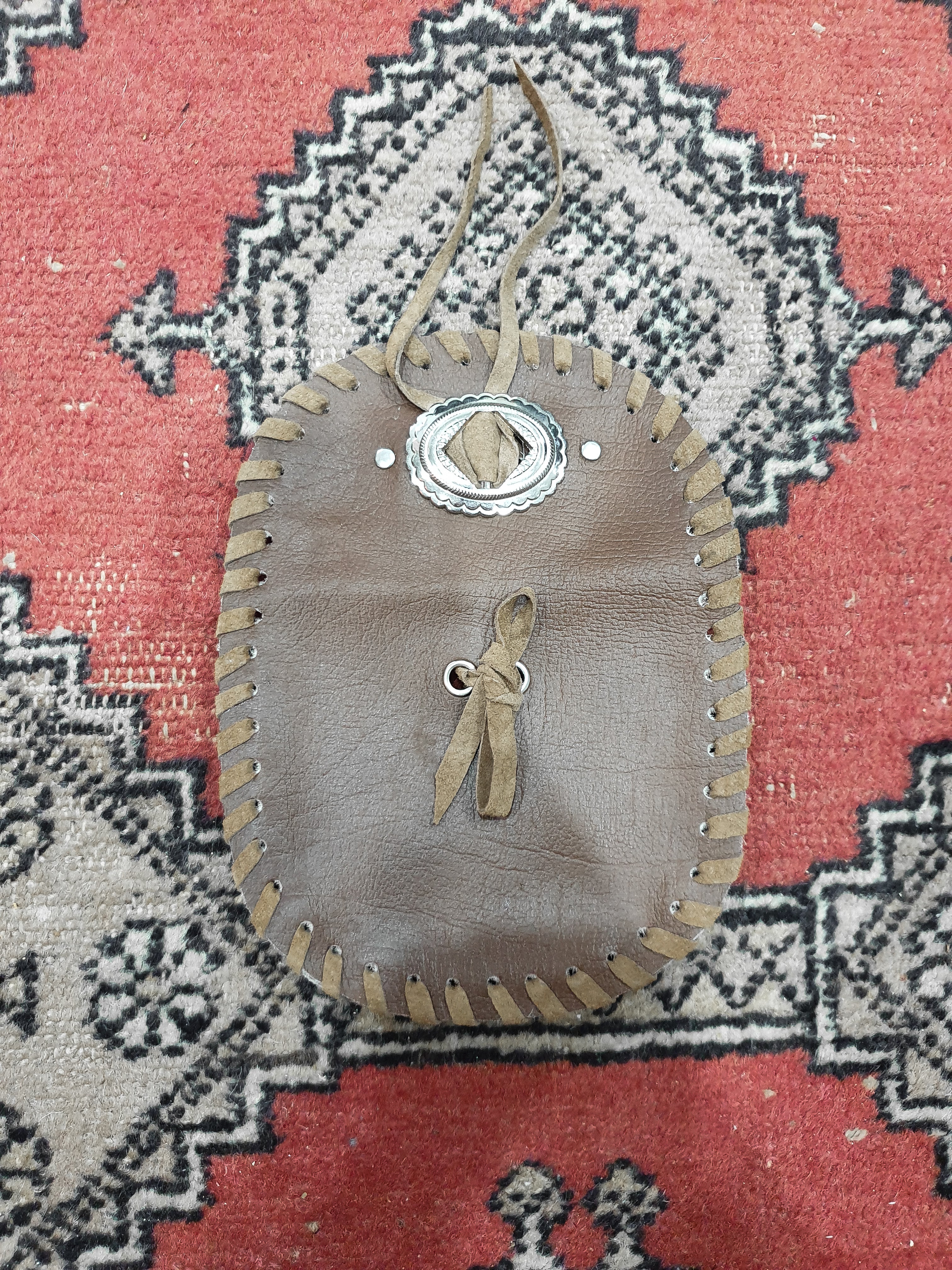 Handmade Leather Concho Pouch