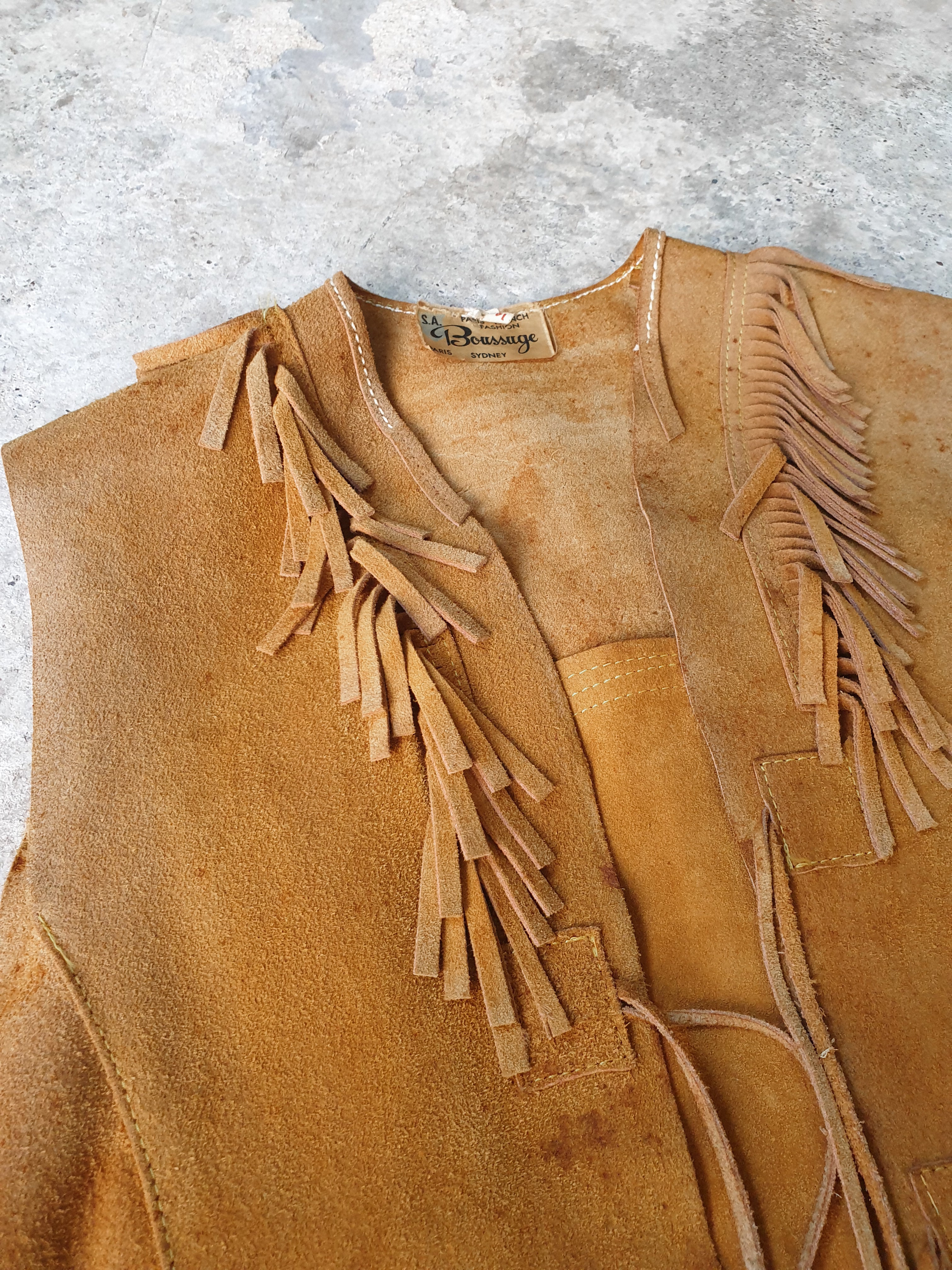 Suede fringe vest