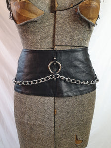 Handmade/Upcycled Leather & Chain Corset Belt