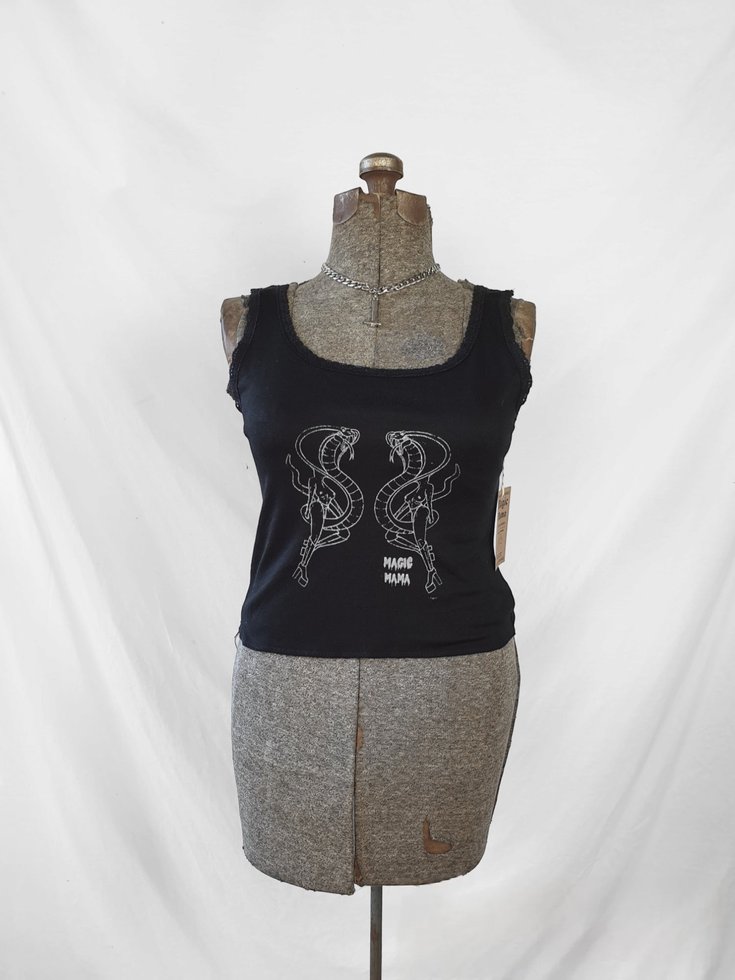 Magic Mama Handprinted 'Cobra' Lace Tank