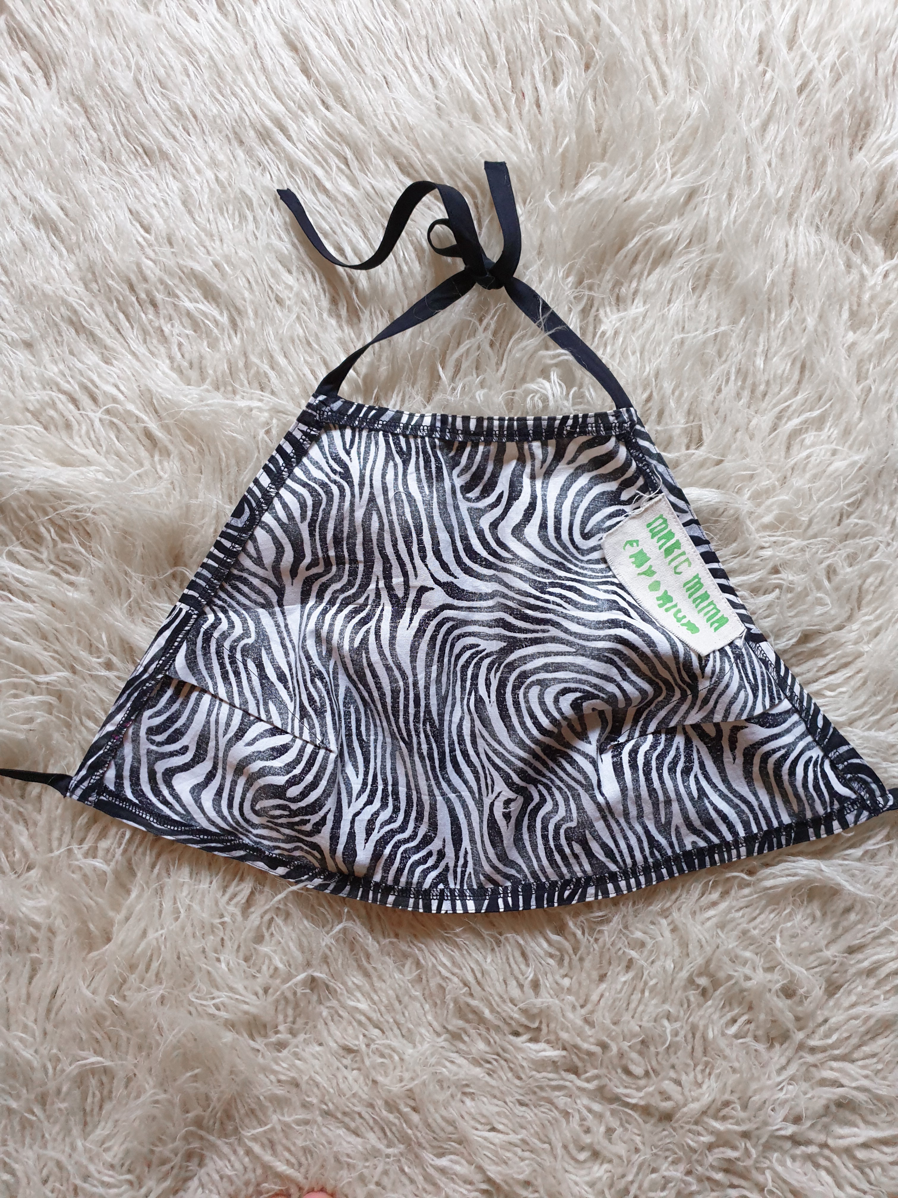 Handmade Black & White Animal Print Halter Top