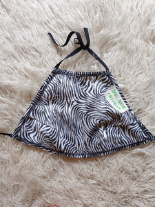 Handmade Black & White Animal Print Halter Top