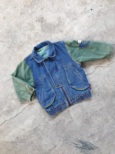 Vintage 90s Kids Denim Bomber Jacket