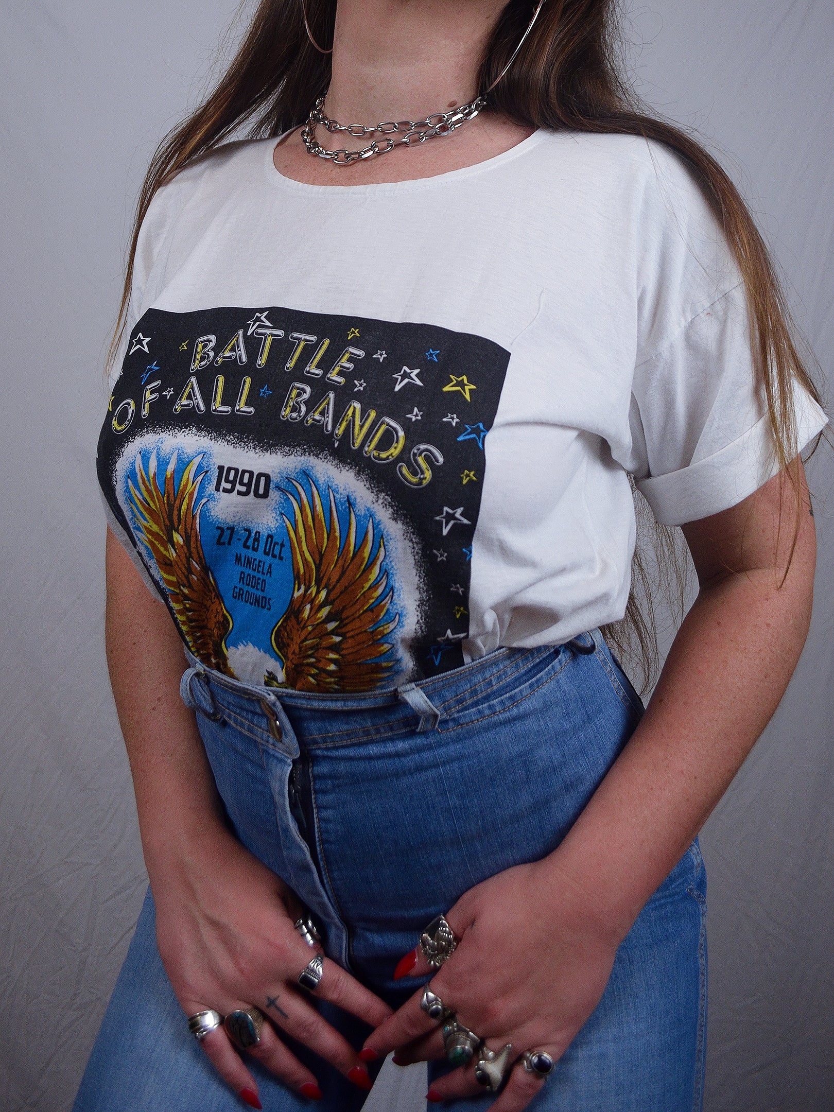 Vintage 1990 'Battle Of All Bands' Eagle Tee