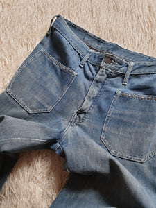 Vintage 1970s 'Colonials' Denim Studded Flare Jeans