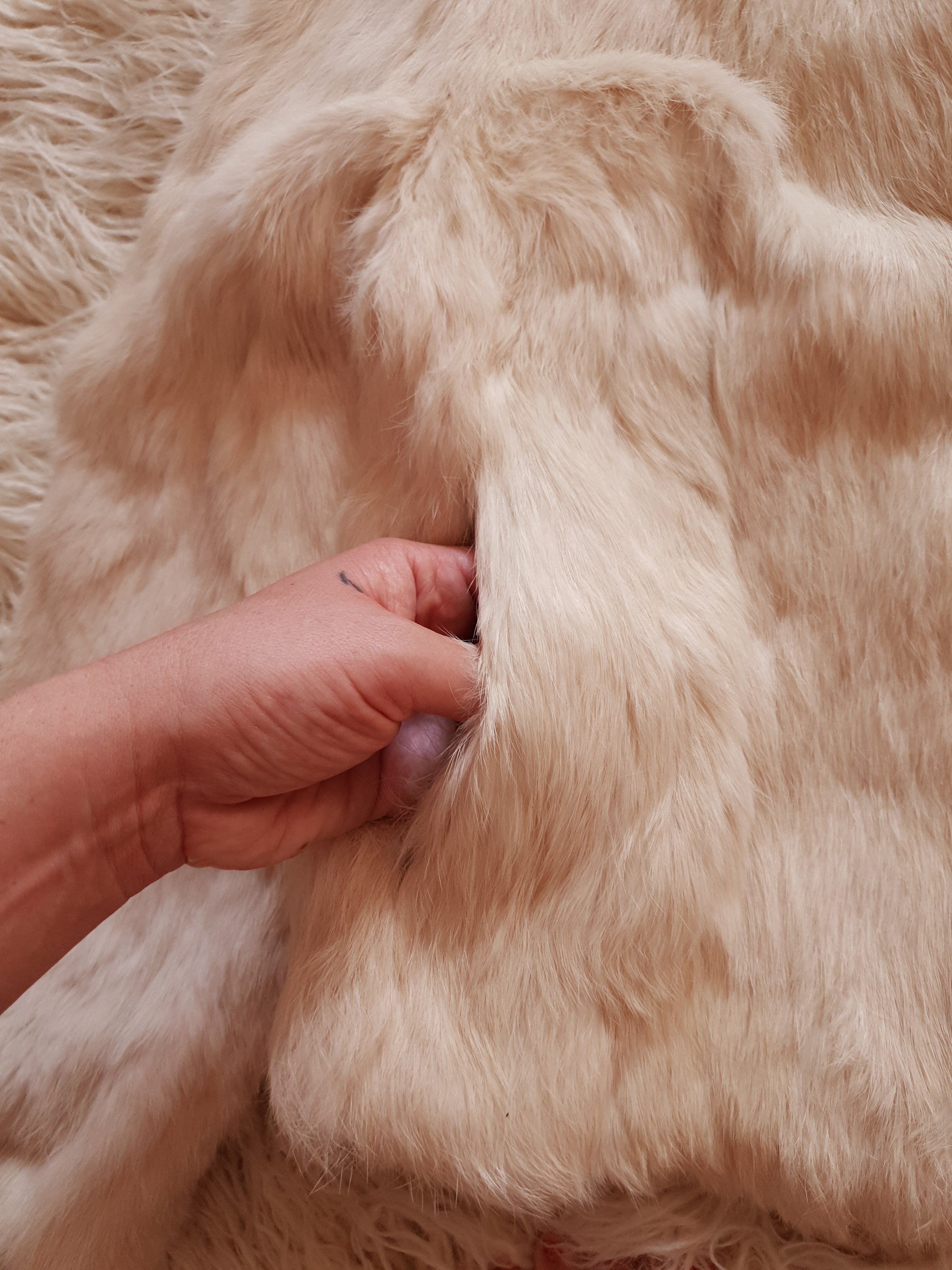 Vintage White Rabbit Fur Coat