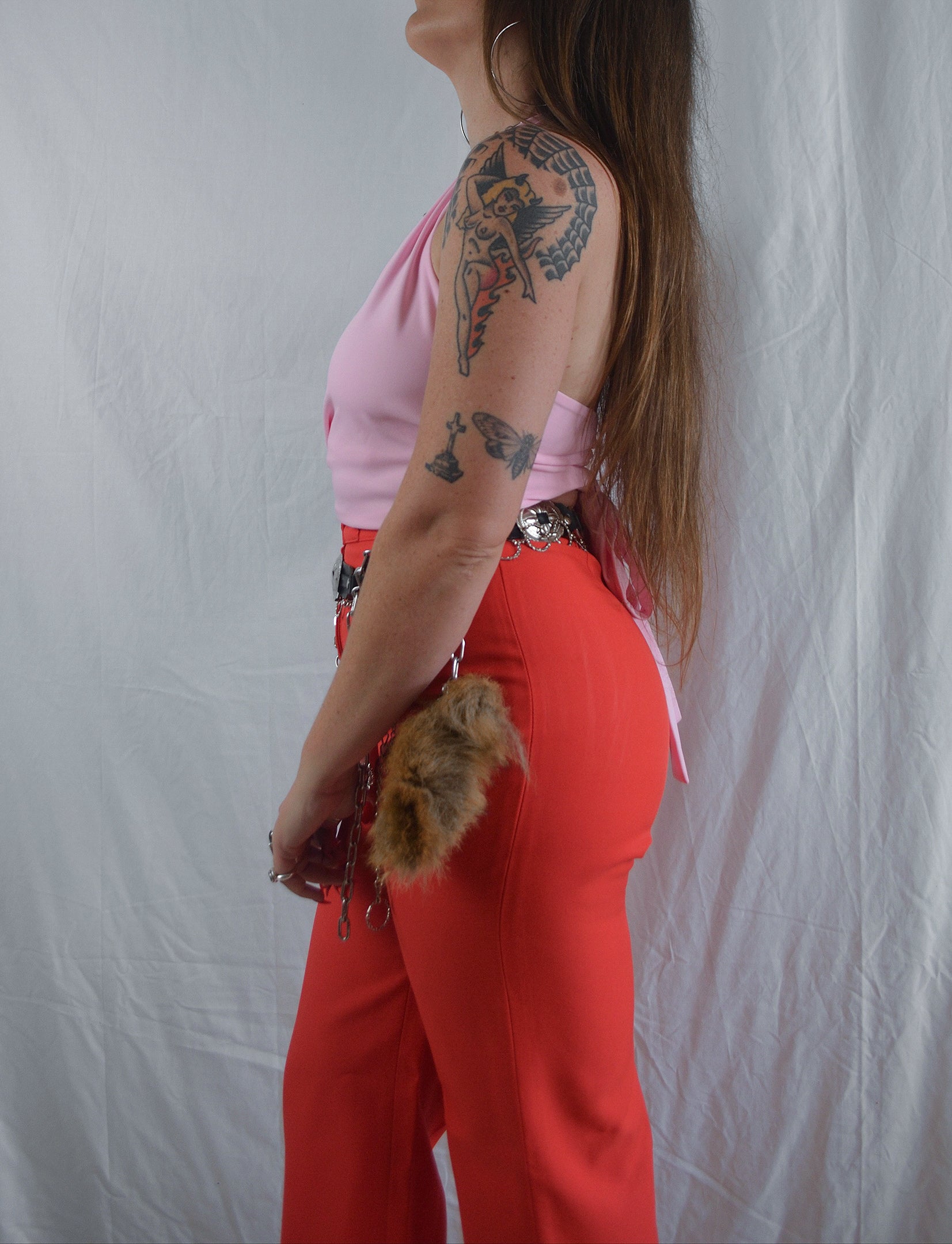 Vintage 1970s/80s Pink Halter Wrap Around Top