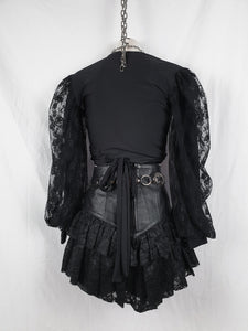 Vintage 1970s/80s Lycra & Lace Wrap Around Top